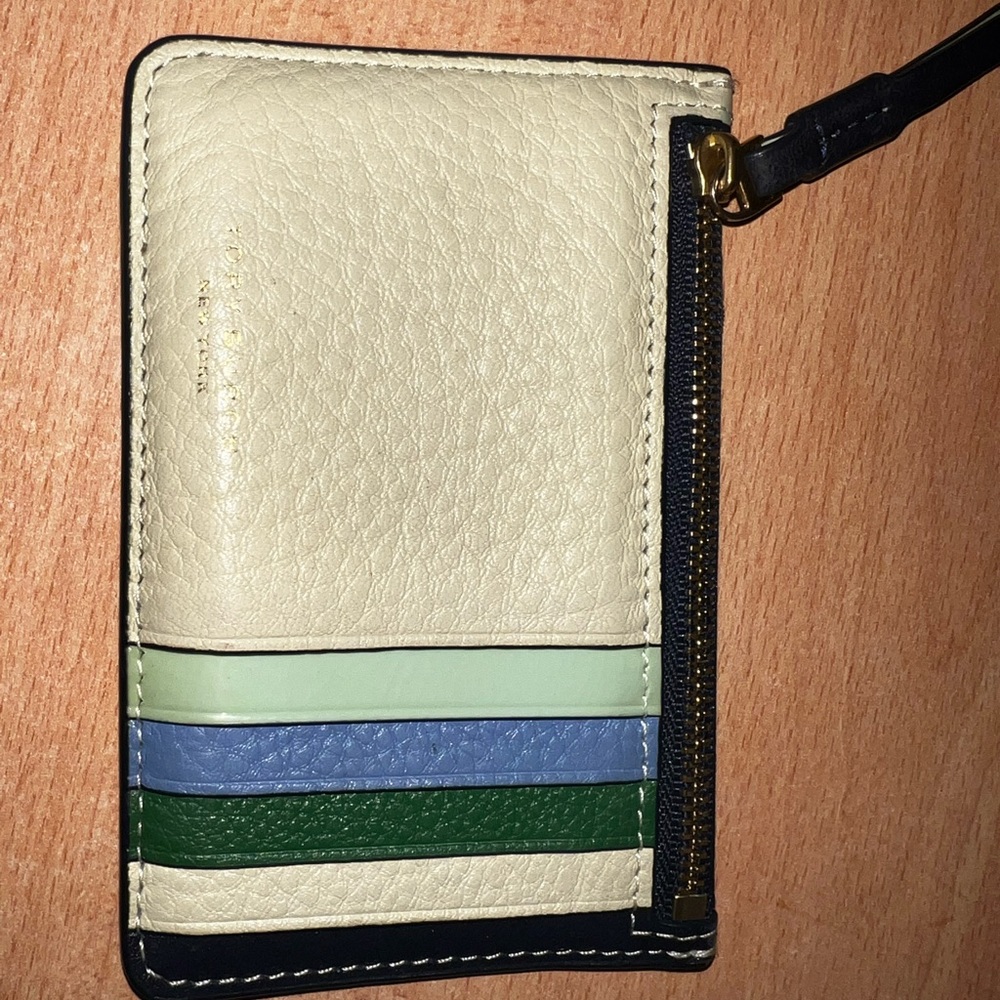 Tory Burch Color Block Zip Card Case